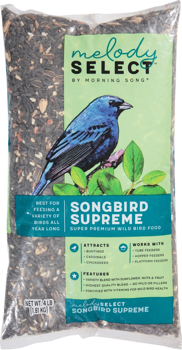 slide 7 of 9, Morning Song Melody Select Super Premium Songbird Supreme Wild Bird Food 4 lb, 4 lb