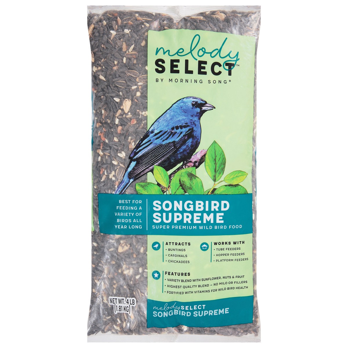 slide 1 of 9, Morning Song Melody Select Super Premium Songbird Supreme Wild Bird Food 4 lb, 4 lb
