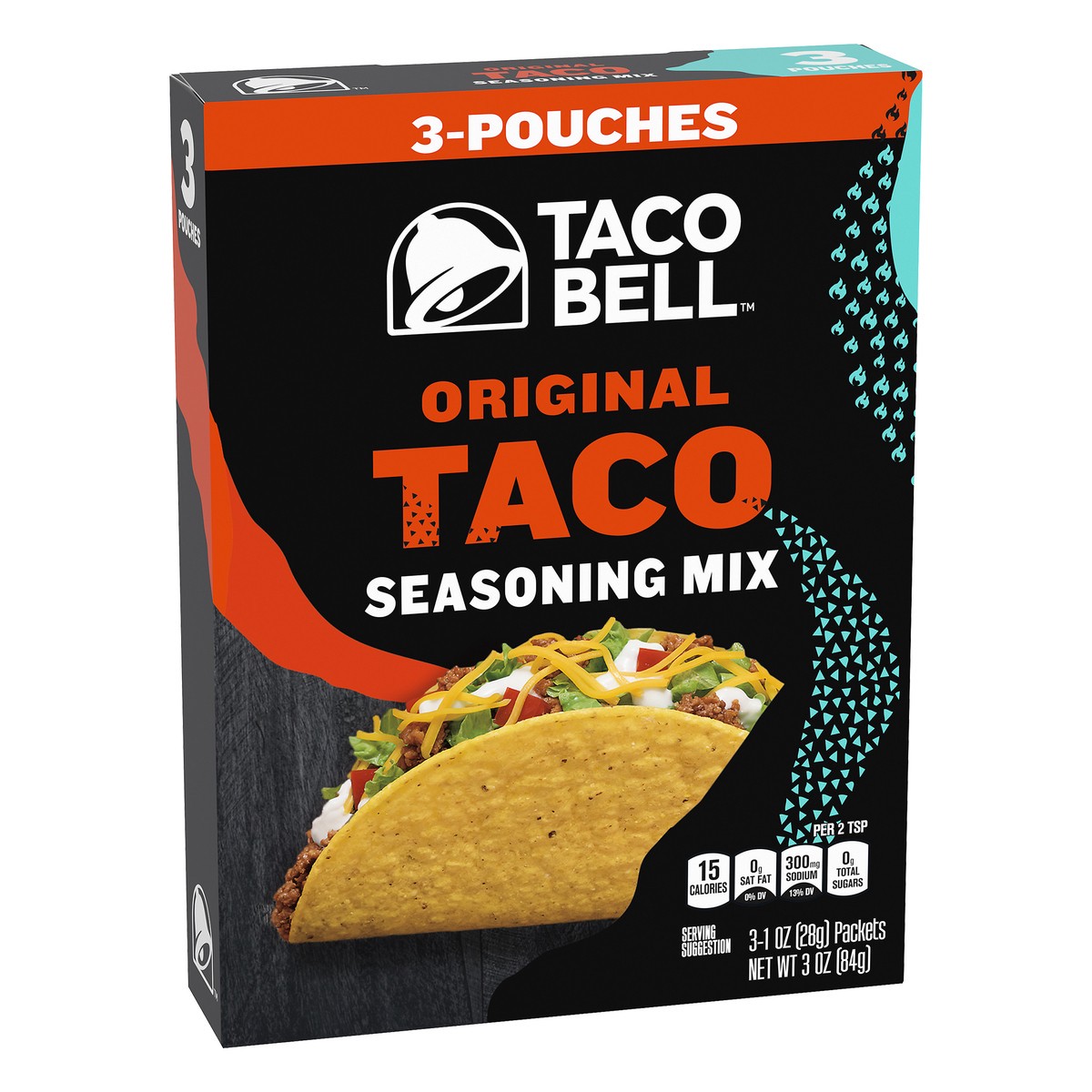 slide 3 of 10, Taco Bell Original Taco Seasoning Mix, 3 ct Box, 1 oz Packets, 3 ct