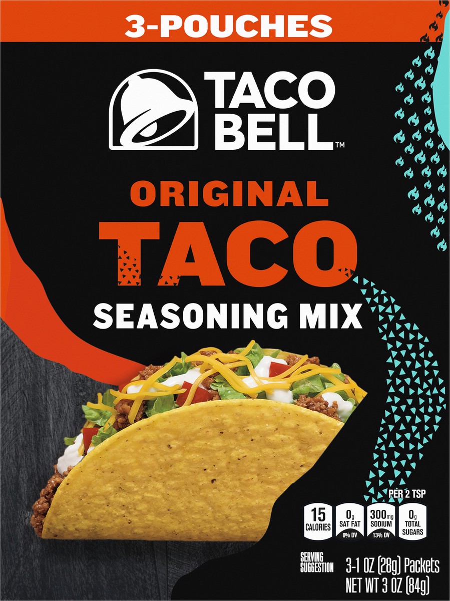 slide 7 of 10, Taco Bell Original Taco Seasoning Mix, 3 ct Box, 1 oz Packets, 3 ct
