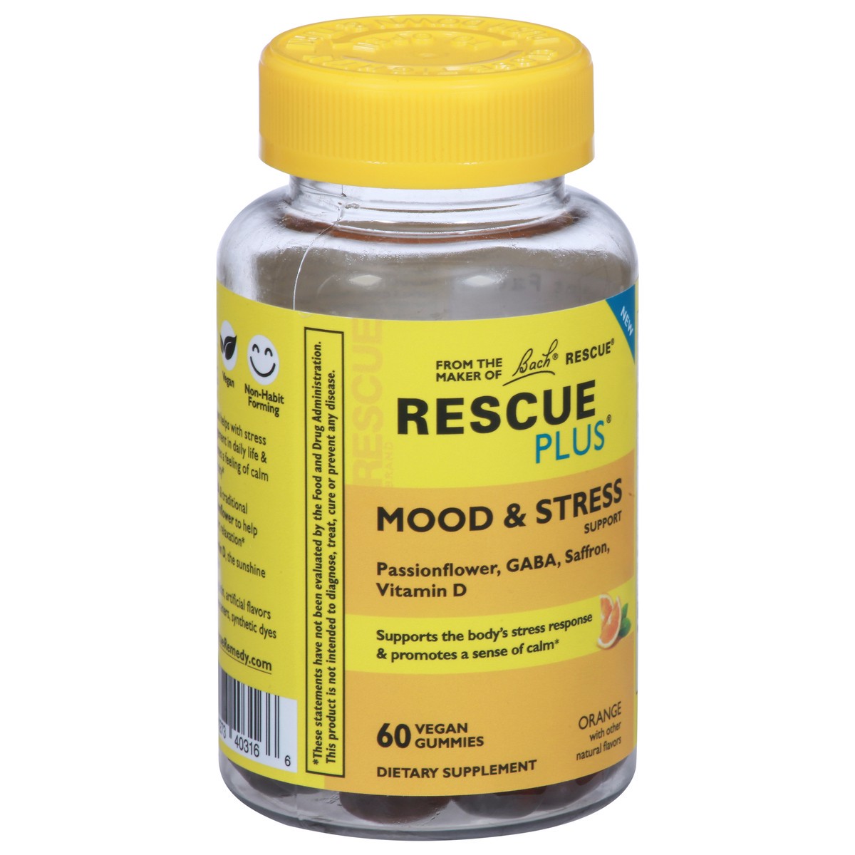 slide 2 of 12, Rescue Plus Orange Mood & Stress Support 60 Gummies, 60 ct