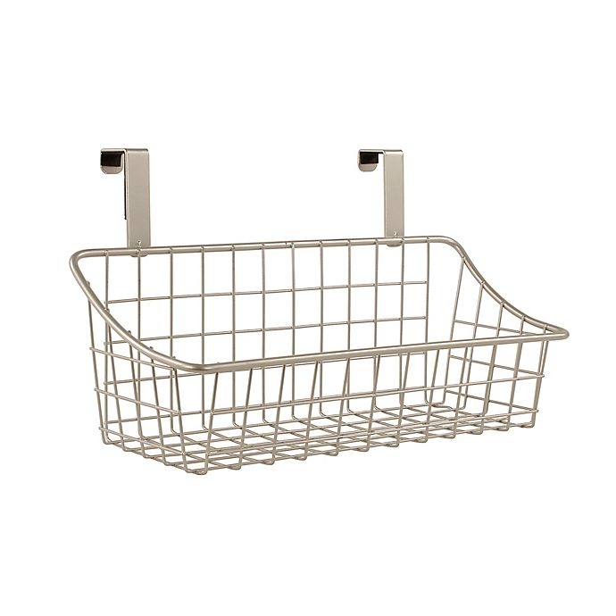 slide 1 of 1, Spectrum Steel Grid Small Over-the-Door Basket - Satin Nickel, 1 ct