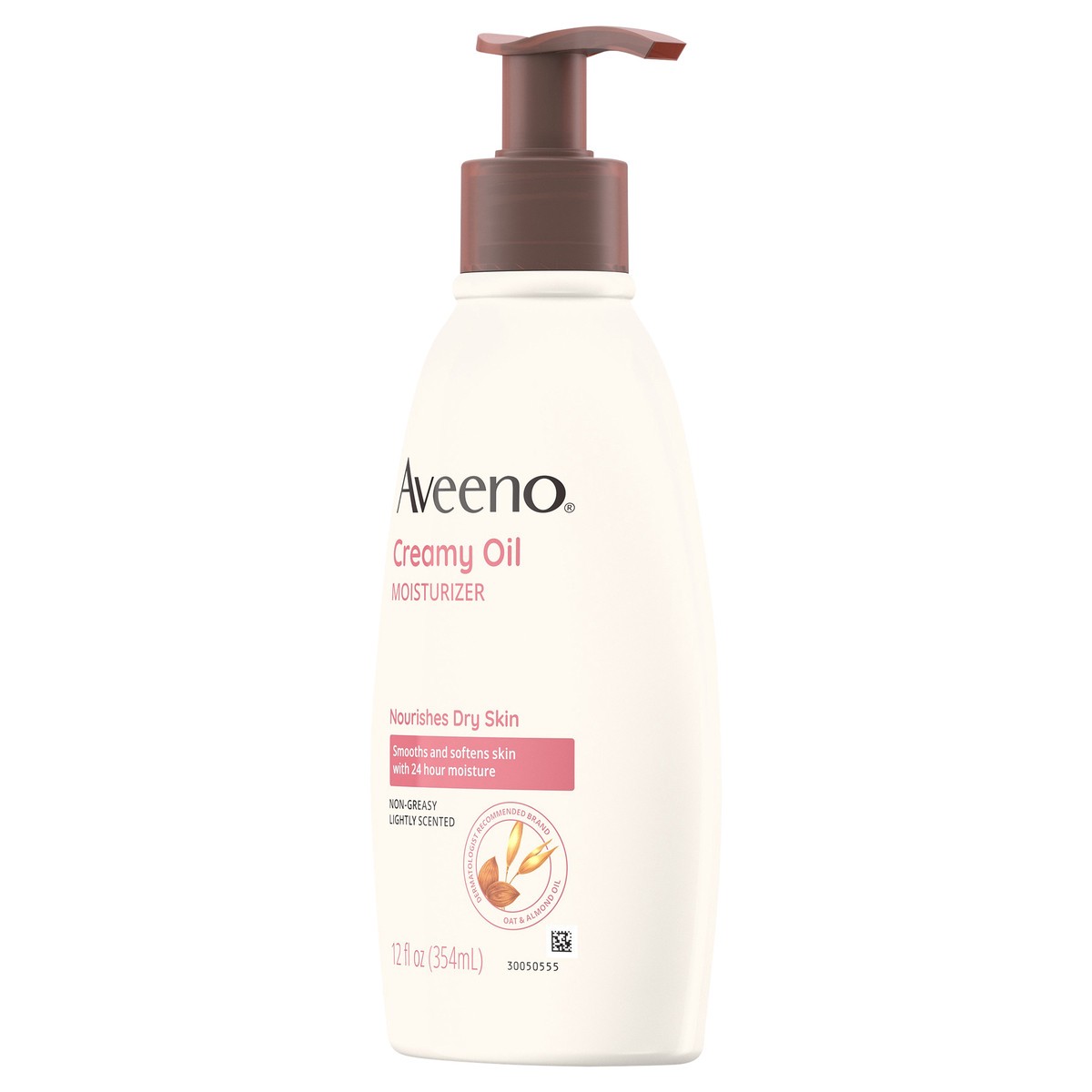 slide 3 of 7, Aveeno Creamy Oil Daily Body Moisturizer, Non-Greasy & Lightly Scented Body Moisturizer with Oat & Almond Oil Nourishes Dry Skin with 24 Hours of Moisture, Non-Comedogenic, 12 fl. oz, 12 oz