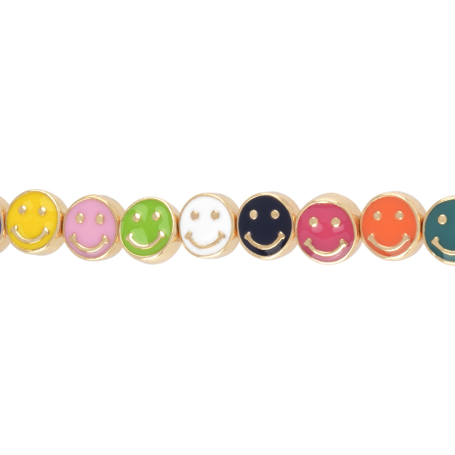 slide 4 of 4, Multicolor & Gold Smiley Face Disc Beads, 9.5mm By Bead Landing, 9.5mm