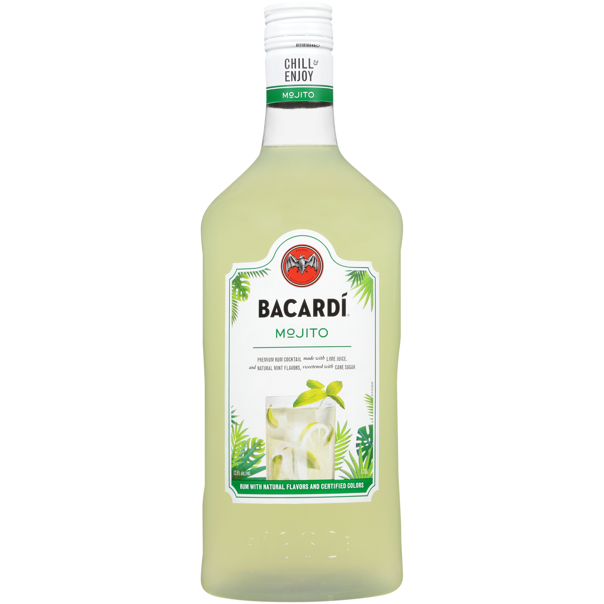 slide 1 of 5, Bacardí Bacardi Mojito Ready To Serve Premium Rum Cocktail, Gluten Free 12.5% 175Cl/1.75L, 1.75 liter