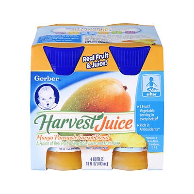 slide 1 of 1, Gerber Mango Pineapple Carrot Juice Blend, 4 ct; 4 fl oz