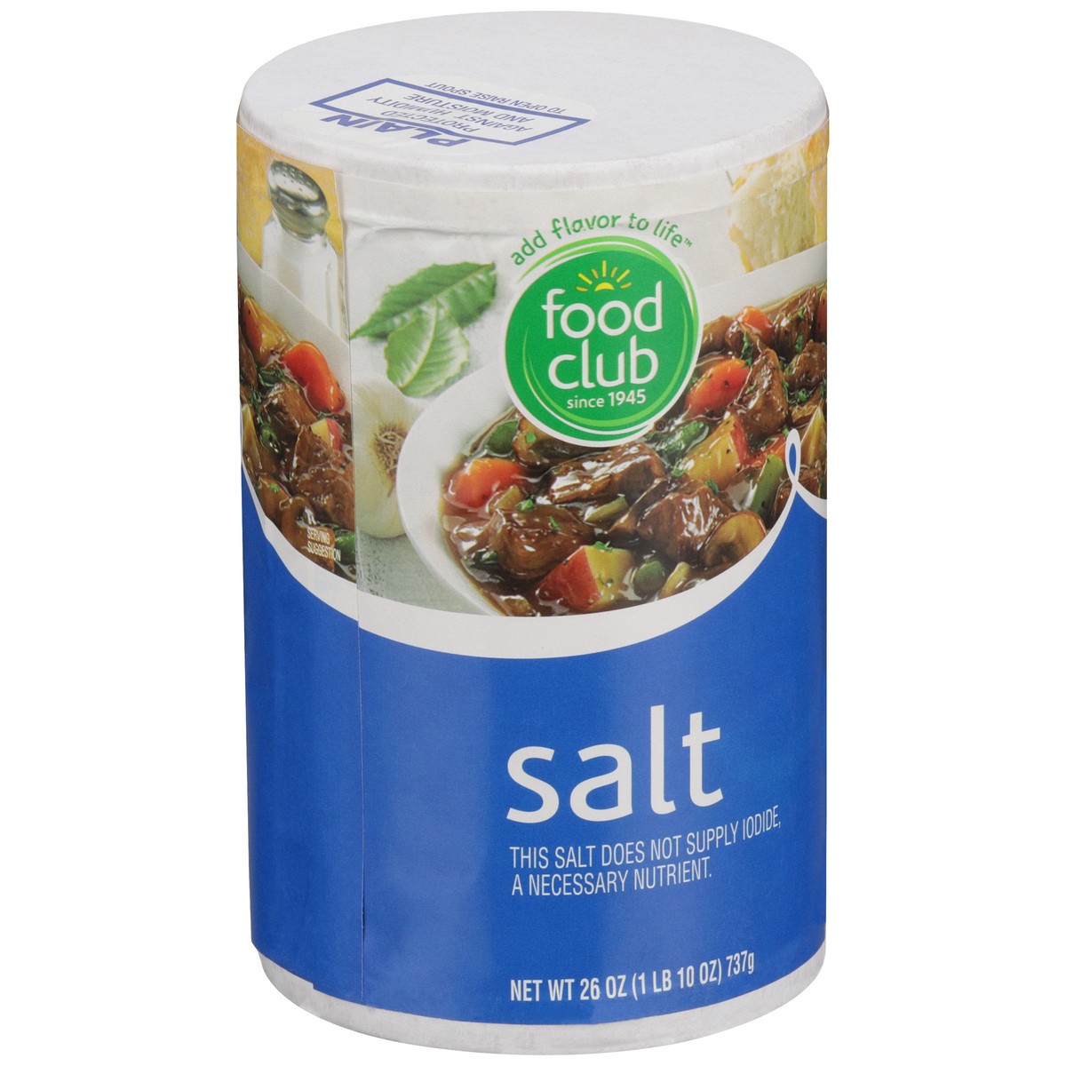 slide 4 of 9, Food Club Salt, 26 oz