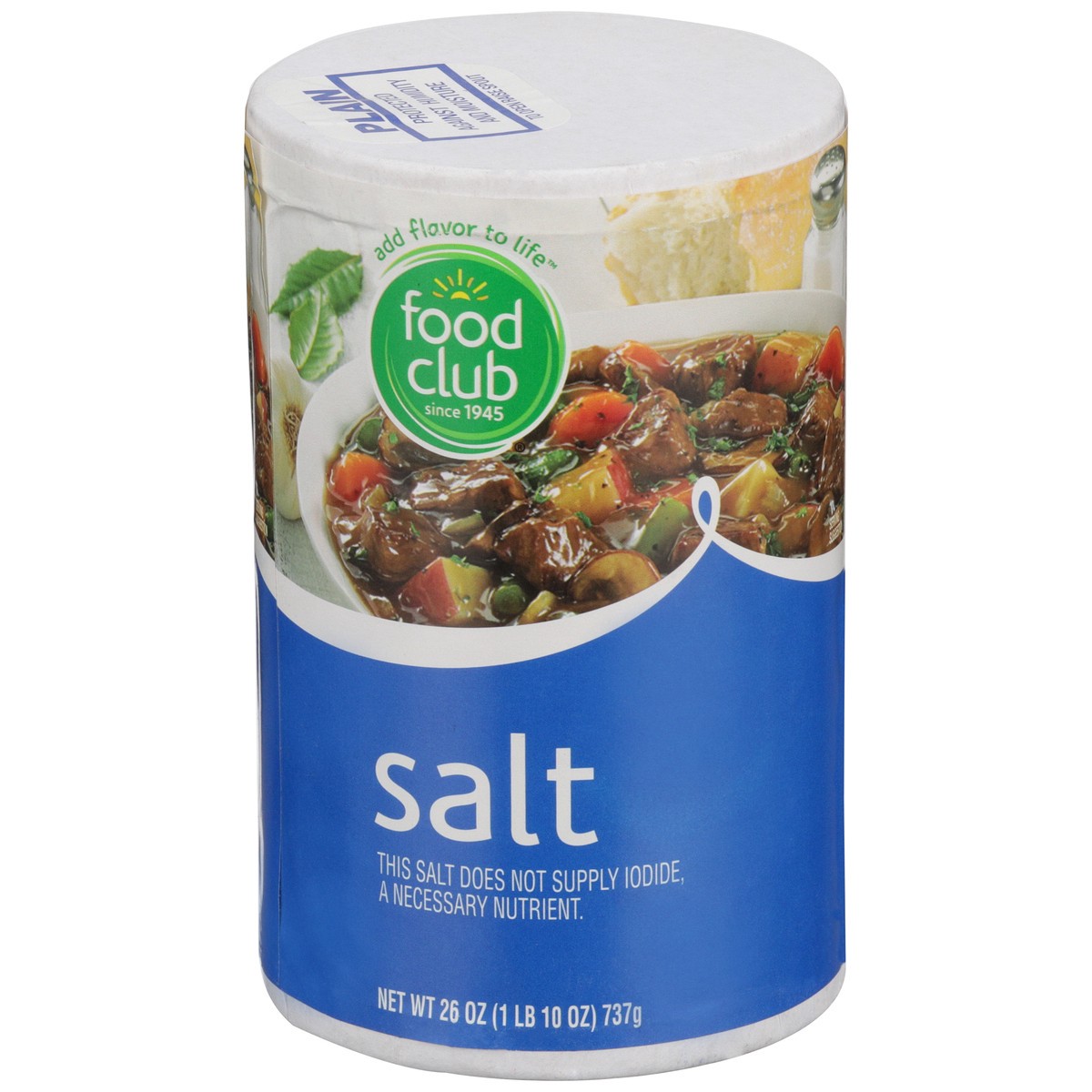 slide 5 of 9, Food Club Salt, 26 oz