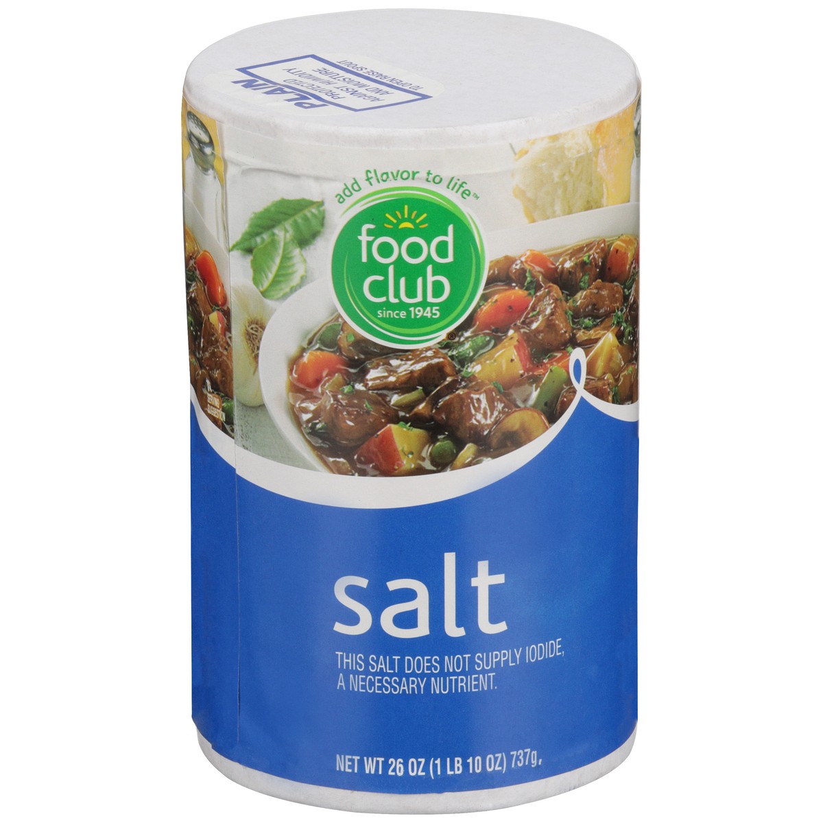 slide 1 of 9, Food Club Salt, 26 oz