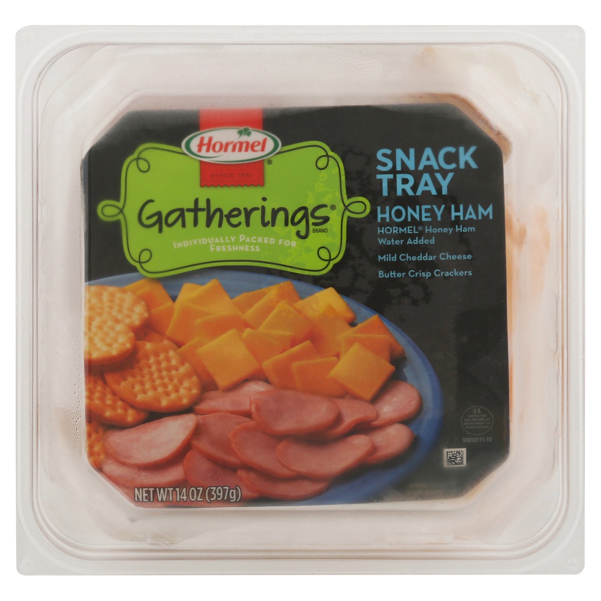 slide 1 of 9, Hormel Gatherings Snack Tray, Honey Ham & Cheese 14 oz, 14 oz