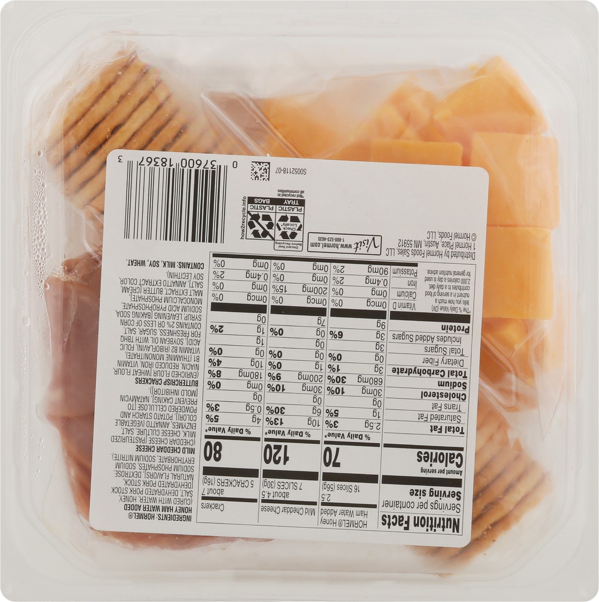 slide 5 of 9, Hormel Gatherings Snack Tray, Honey Ham & Cheese 14 oz, 14 oz