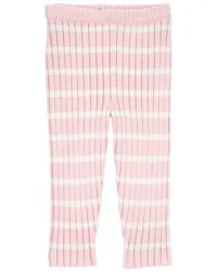 Oshkosh Baby Striped Ribbed Sweater Knit Leggings Pink 24M