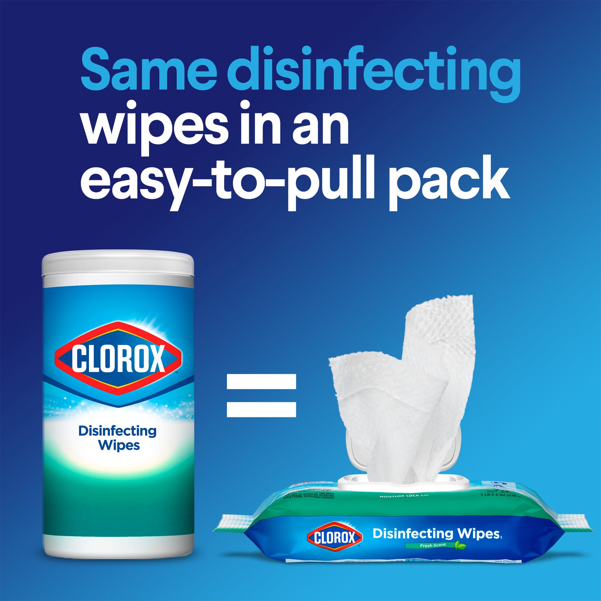 slide 3 of 5, Clorox Disinfecting Wipes, Bleach Free Cleaning Wipes -Fresh Scent, 75 Count, 75 ct