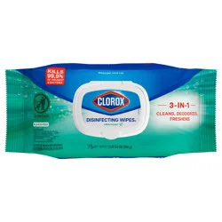 Clorox Disinfecting Wipes, Bleach Free Cleaning Wipes -Fresh Scent, 75 Count