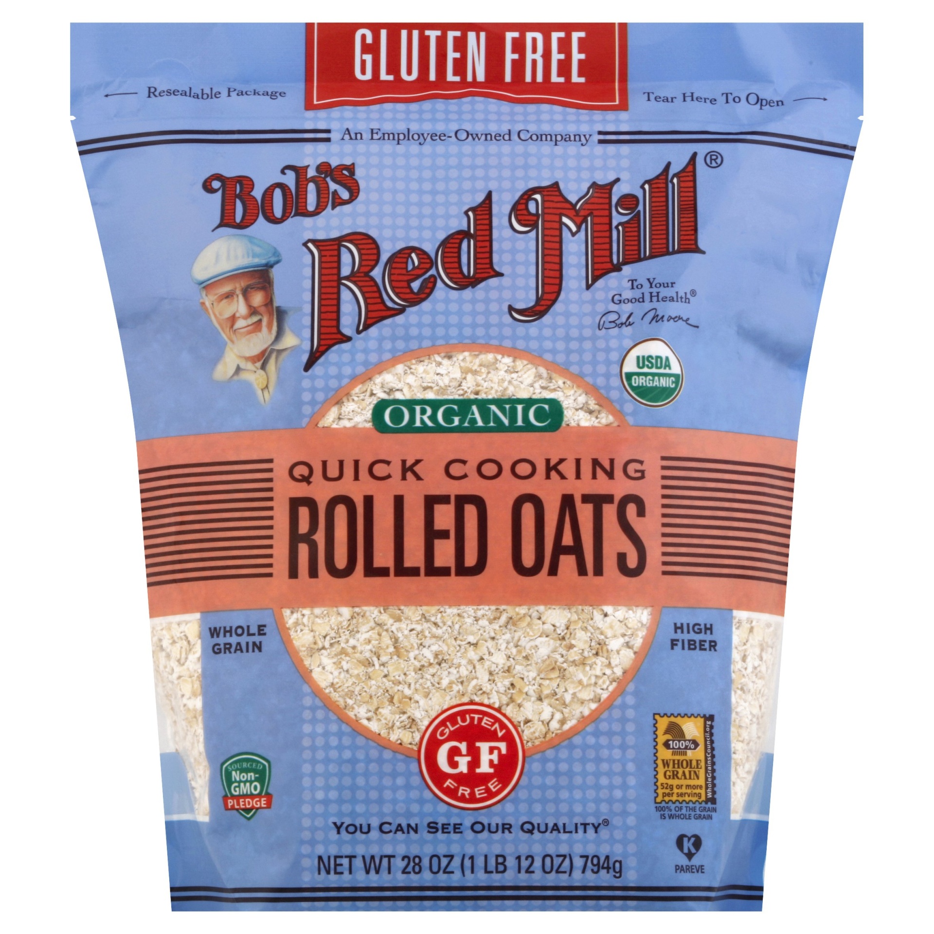 slide 1 of 1, Bob's Red Mill Gluten Free Quick Rolled Oats, 28 oz
