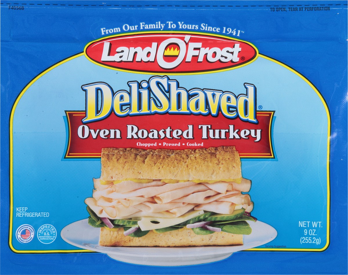 slide 5 of 9, Land O' Frost DeliShaved Oven Roasted Turkey 9 oz, 9 oz