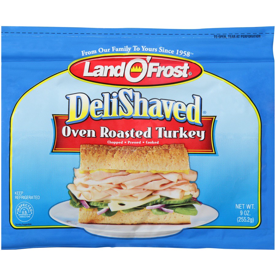 slide 1 of 9, Land O' Frost DeliShaved Oven Roasted Turkey 9 oz, 9 oz