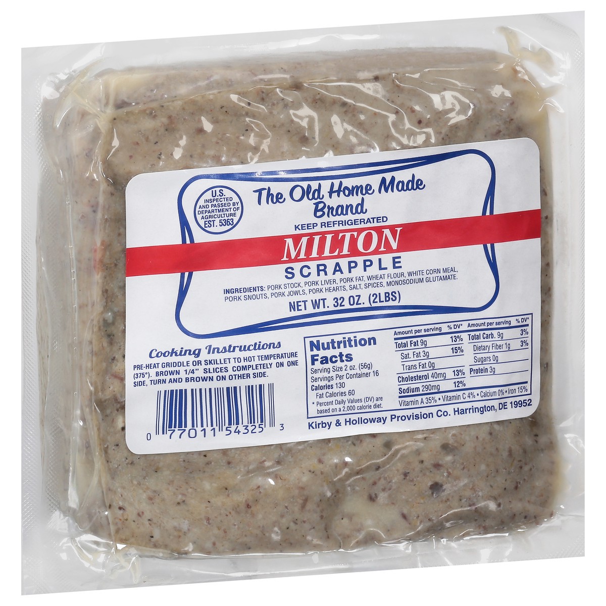 slide 6 of 11, Kirby and Holloway Milton Scrapple, 32 oz