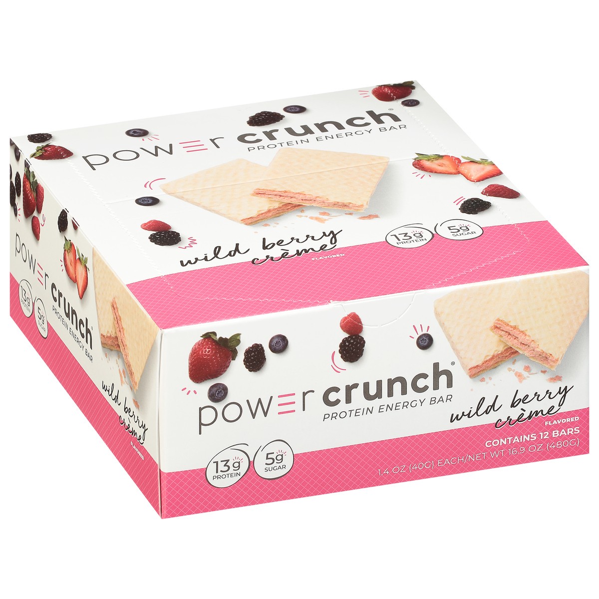 slide 2 of 9, Power Crunch Wild Berry Creme Flavored Protein Energy Bar 12 - 1.4 oz Bars, 12 ct