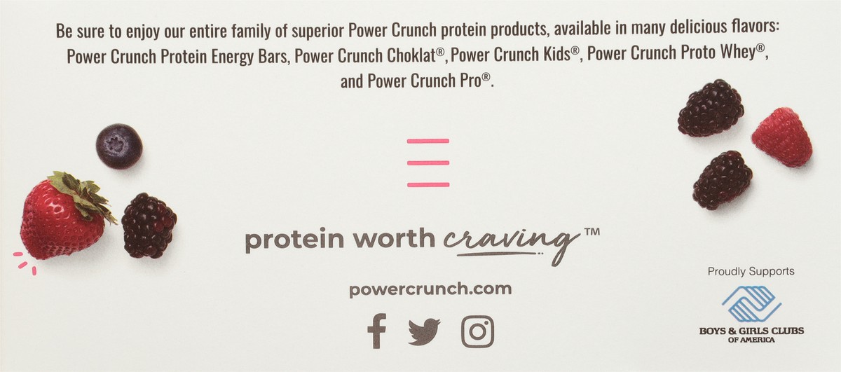 slide 5 of 9, Power Crunch Wild Berry Creme Flavored Protein Energy Bar 12 - 1.4 oz Bars, 12 ct