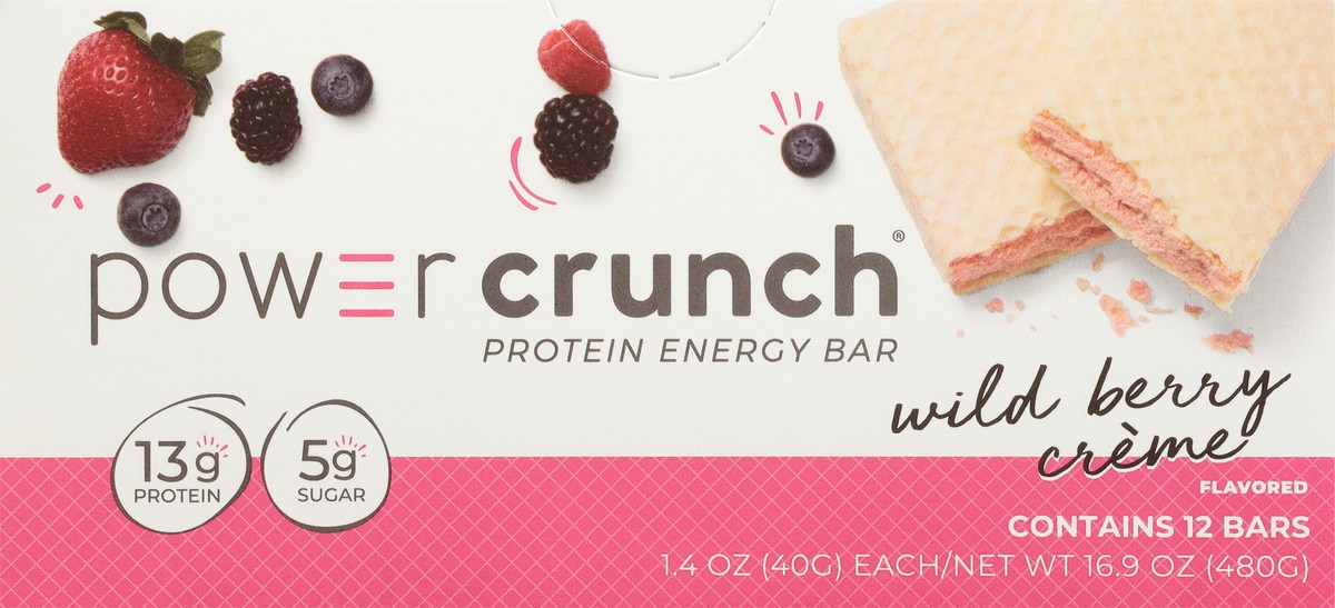 slide 6 of 9, Power Crunch Wild Berry Creme Flavored Protein Energy Bar 12 - 1.4 oz Bars, 12 ct