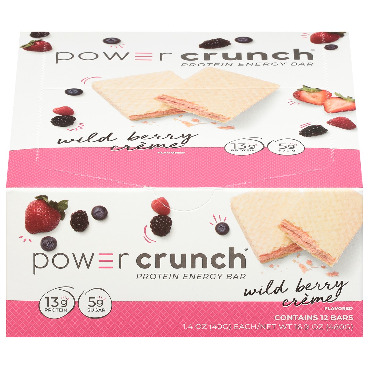 slide 1 of 9, Power Crunch Wild Berry Creme Flavored Protein Energy Bar 12 - 1.4 oz Bars, 12 ct