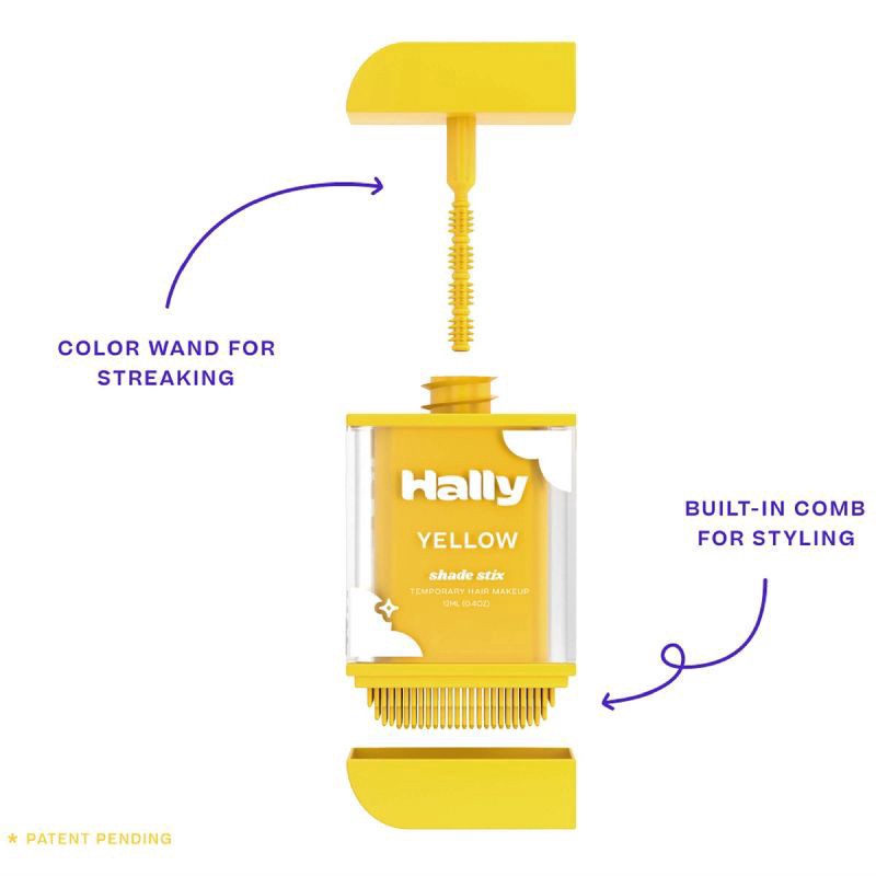 slide 2 of 6, Hally Shade Stix Temporary Wash Out Hair Color - Yellow - 0.4oz, 0.4 oz