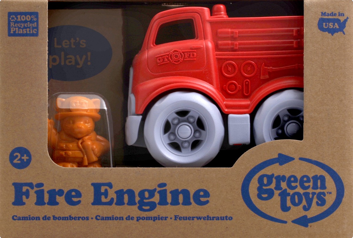 slide 4 of 6, Green Toys Mini Fire Engine With Character, 1 ct