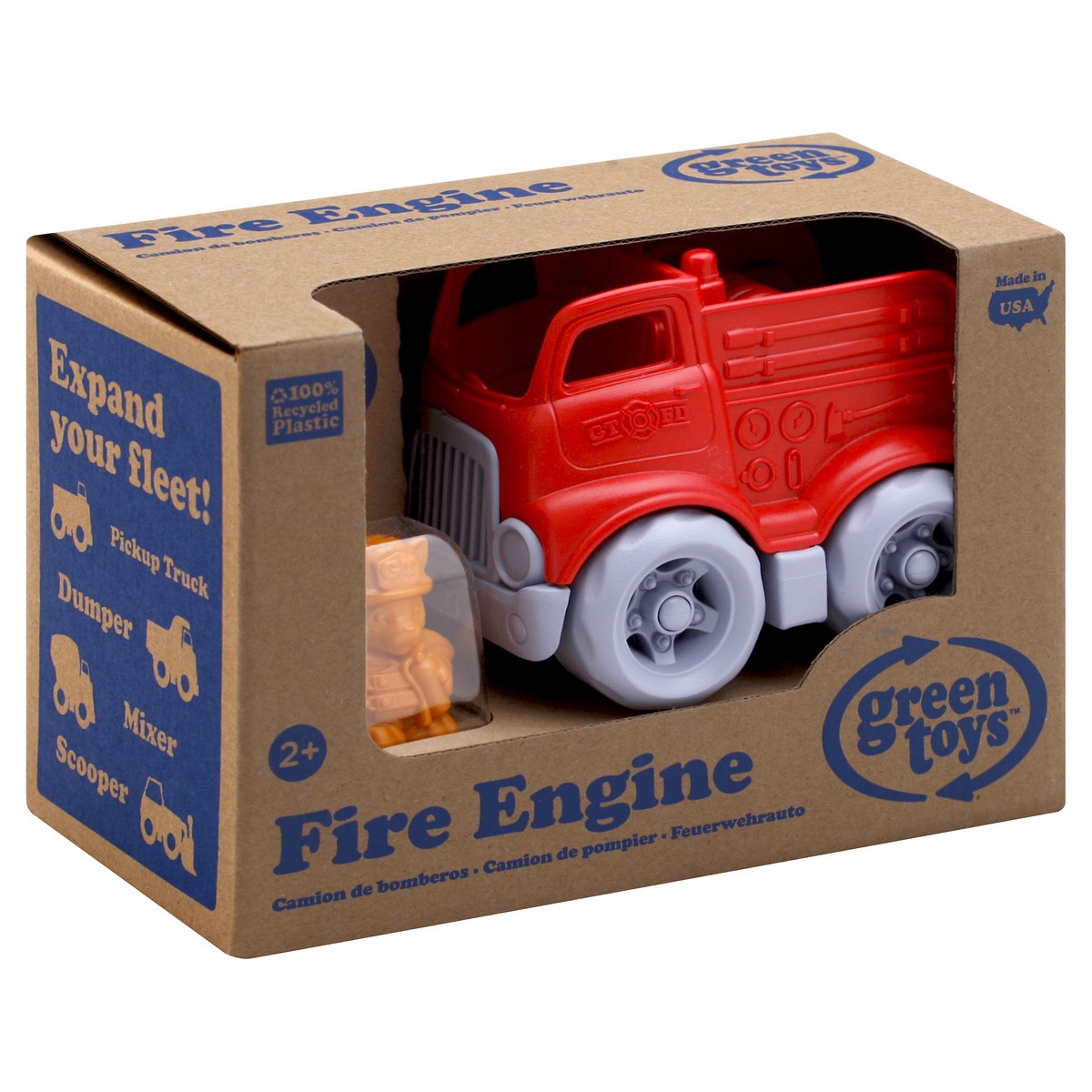 slide 1 of 6, Green Toys Mini Fire Engine With Character, 1 ct