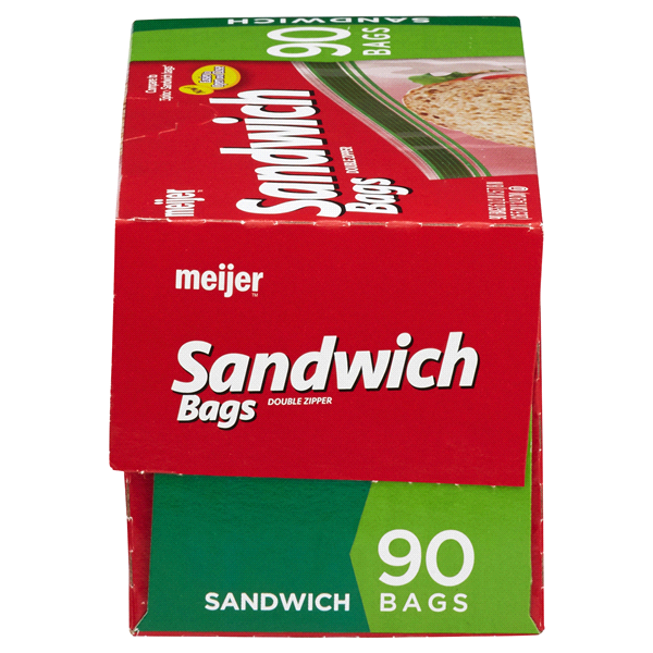 slide 12 of 29, Meijer Double Zipper Sandwich Bags, 90 ct