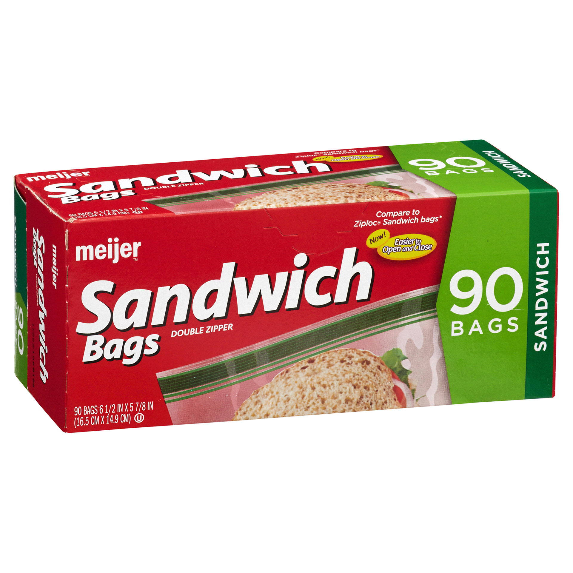 slide 5 of 29, Meijer Double Zipper Sandwich Bags, 90 ct