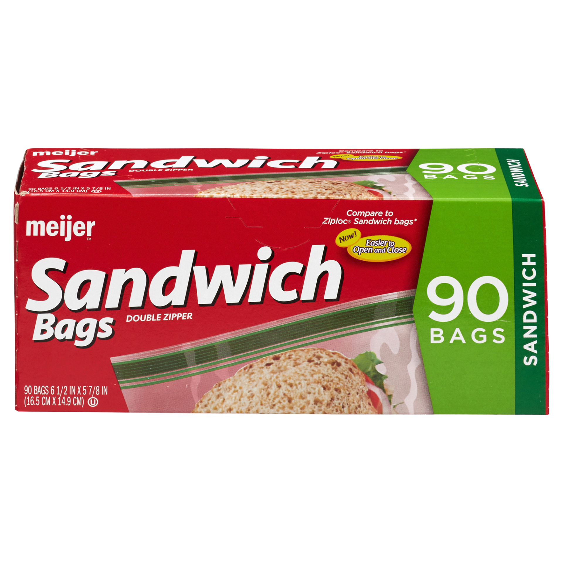 slide 1 of 29, Meijer Double Zipper Sandwich Bags, 90 ct