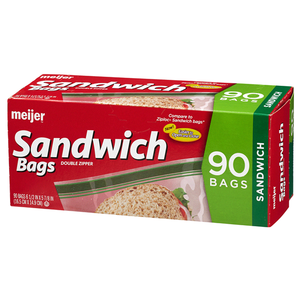 slide 8 of 29, Meijer Double Zipper Sandwich Bags, 90 ct