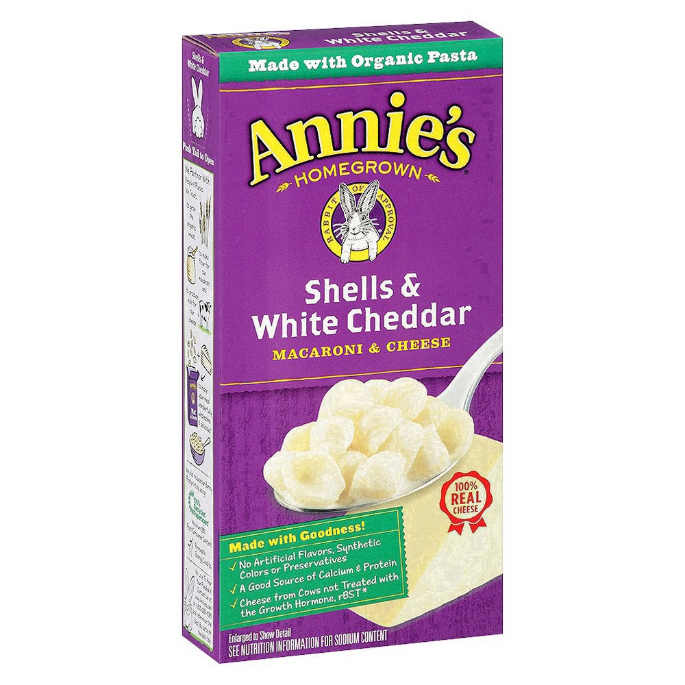 slide 13 of 108, Annie's Shells and White Cheddar, Made with Organic Pasta and Real Cheese, 6 oz, 6 oz