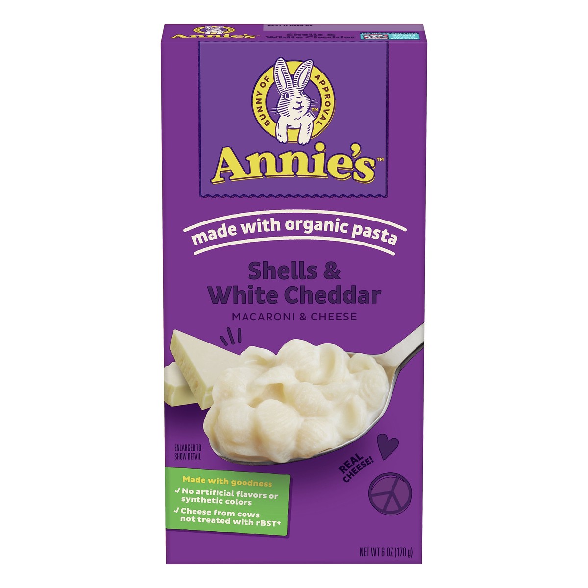 slide 1 of 1, Annie's Shells & White Cheddar Macaroni & Cheese 6 oz, 6 oz