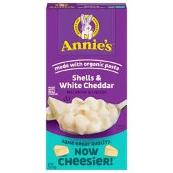 Annie's Shells and White Cheddar, Made with Organic Pasta and Real Cheese, 6 oz