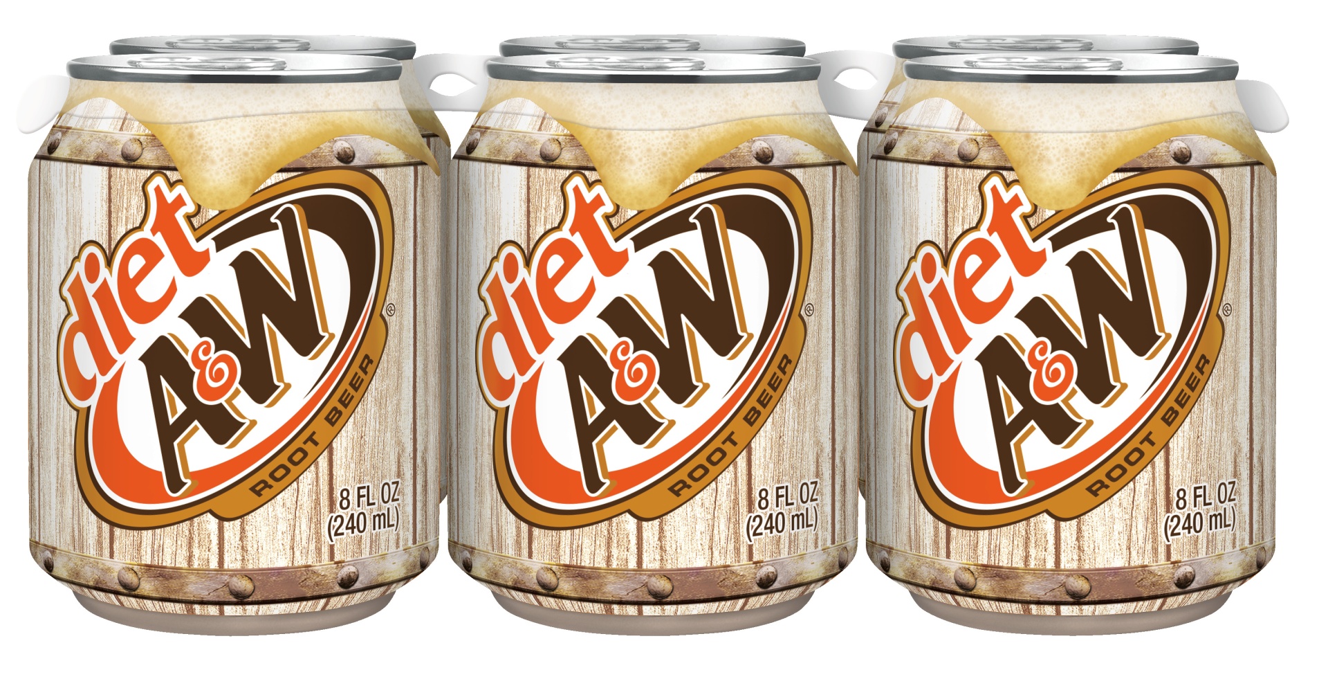 slide 1 of 2, Diet A&W Root Beer, 6 ct; 8 fl oz