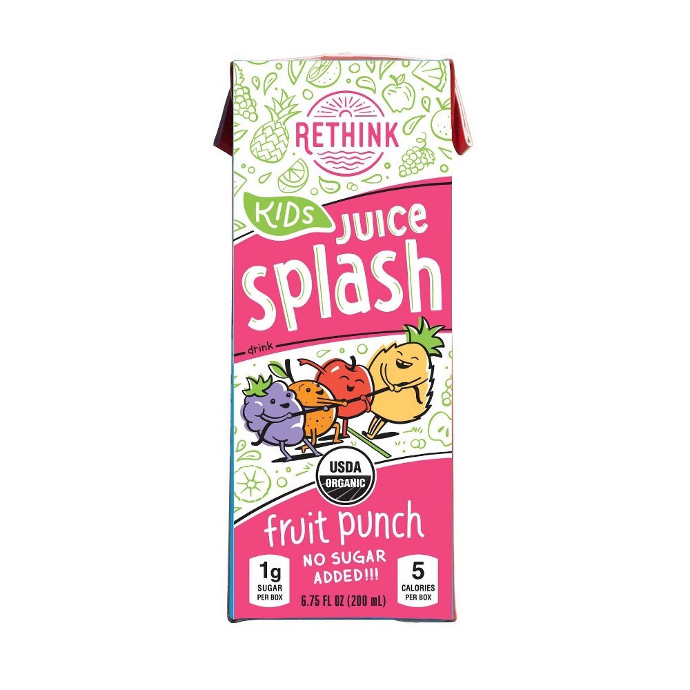 slide 3 of 5, Rethink Juice Splash Drink, Fruit Punch, Kids, 54 oz