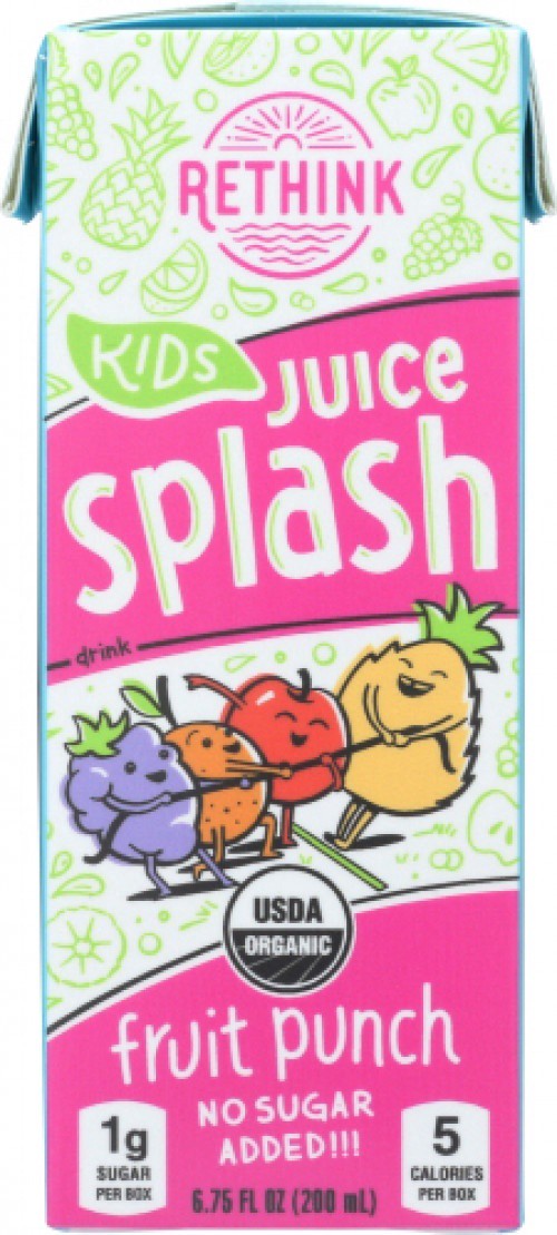 slide 1 of 5, Rethink Juice Splash Drink, Fruit Punch, Kids, 54 oz