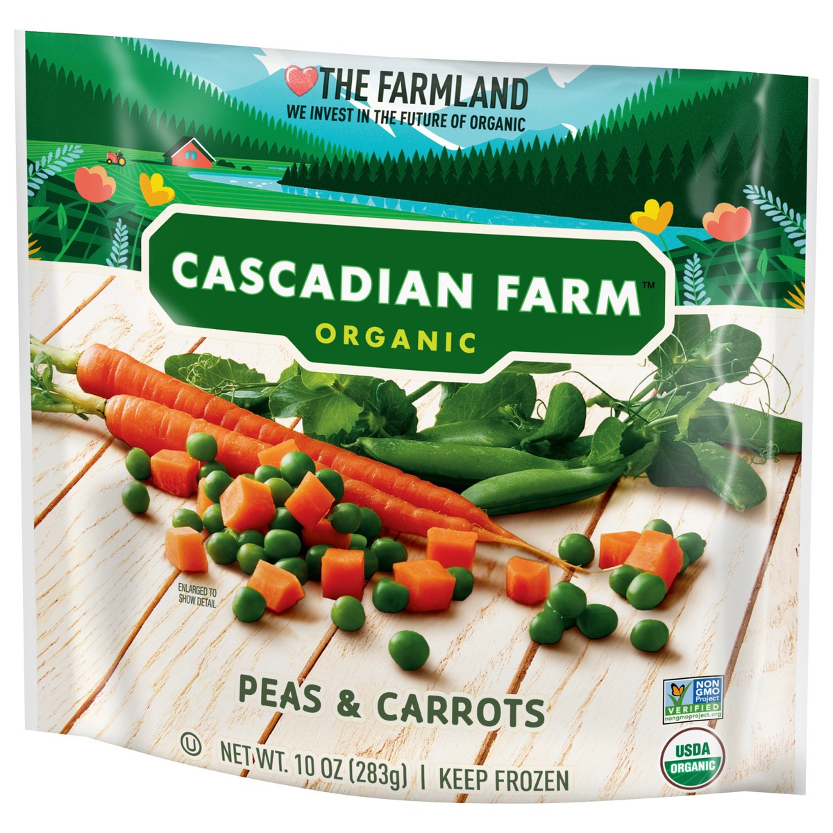 slide 5 of 9, Cascadian Farm Organic Peas & Carrots, Non-GMO, Frozen Vegetables, 10 oz. Bag, 10 oz