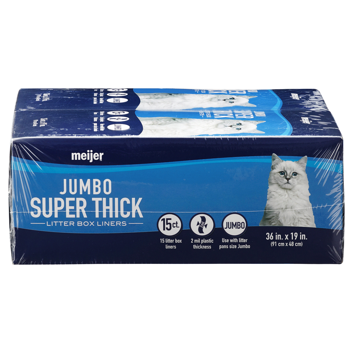 slide 2 of 8, Meijer Jumbo Super Thick Cat Litter Box Liners, 30 ct