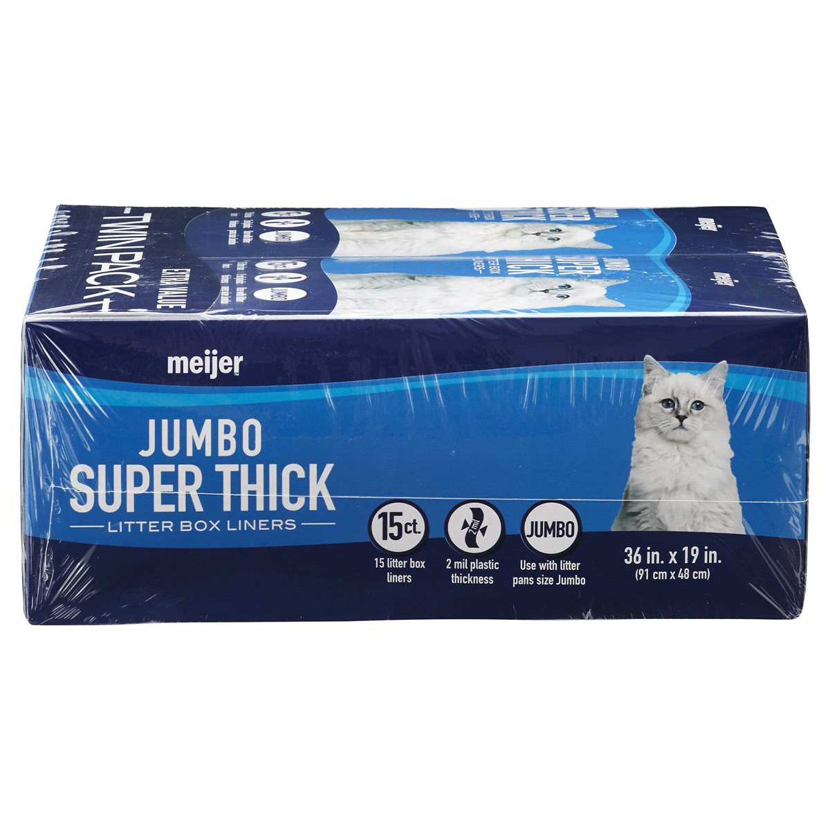 slide 3 of 8, Meijer Jumbo Super Thick Cat Litter Box Liners, 30 ct