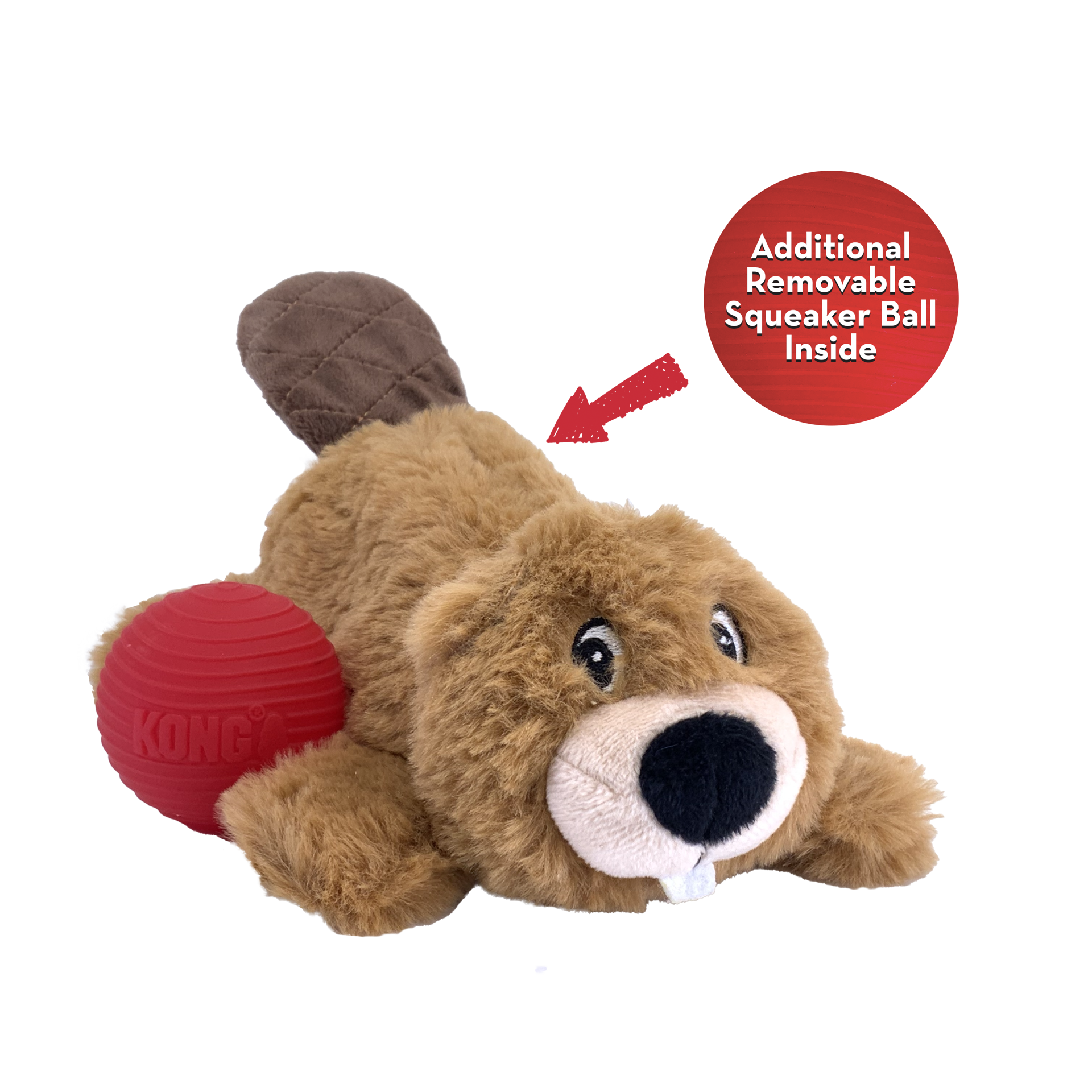 slide 1 of 4, KONG "KONG Cozie Pocketz Beaver Dog Toy Large", 1 ct