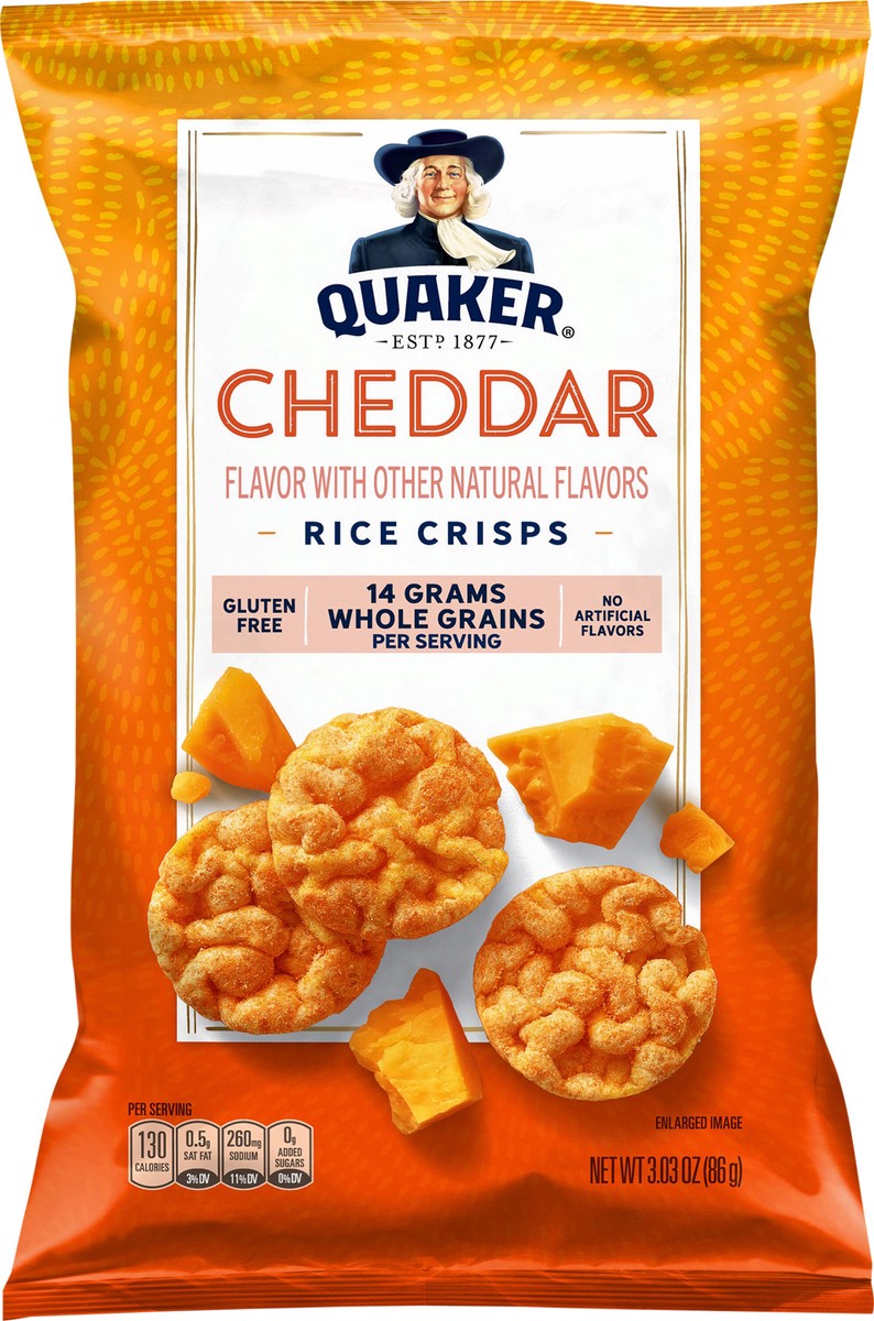 slide 3 of 8, Quaker Rice Crisps Cheddar 3.03 Oz, 3.03 oz