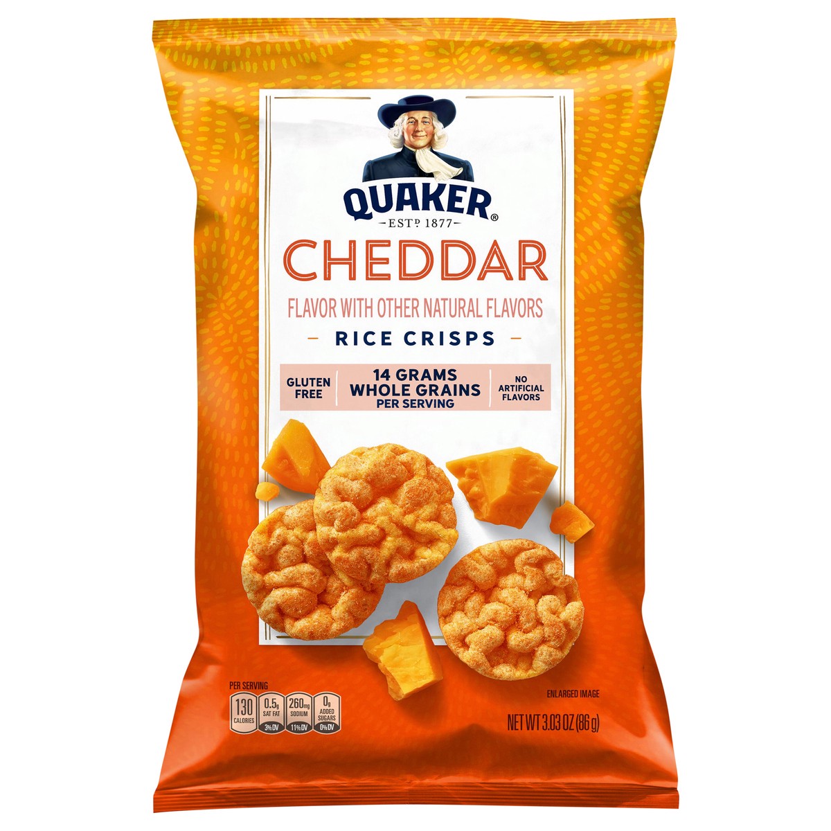 slide 6 of 8, Quaker Rice Crisps Cheddar 3.03 Oz, 3.03 oz