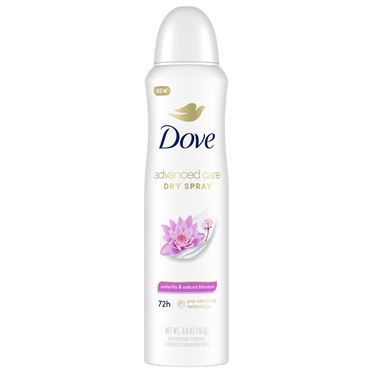 slide 1 of 7, Dove Waterlily & Sakura Blossom Antiperspirant Deodorant Spray, 3.8 oz