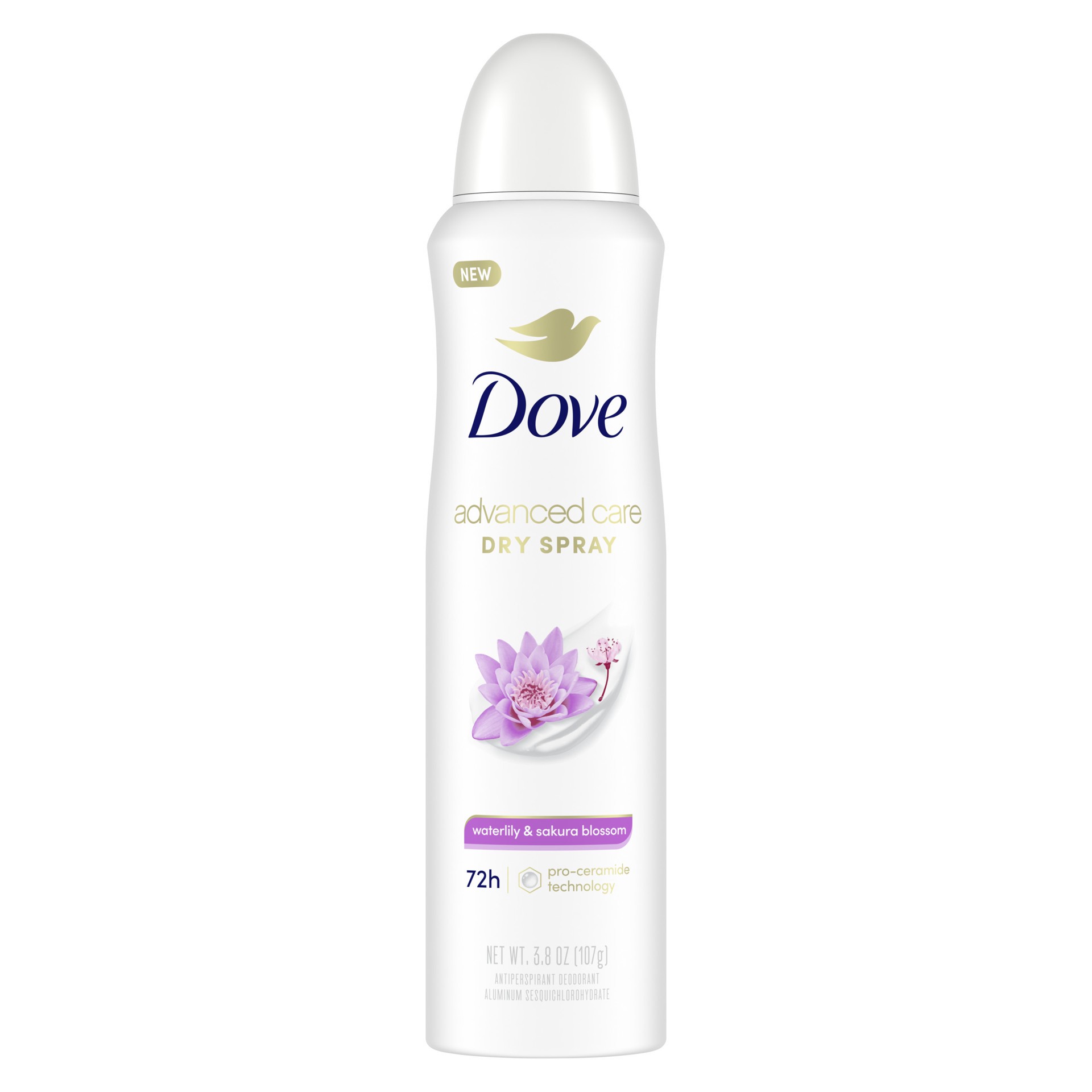 slide 1 of 7, Dove Advanced Care Antiperspirant Deodorant Spray Waterlily & Sakura Blossom, 3.8 oz, 3.8 oz