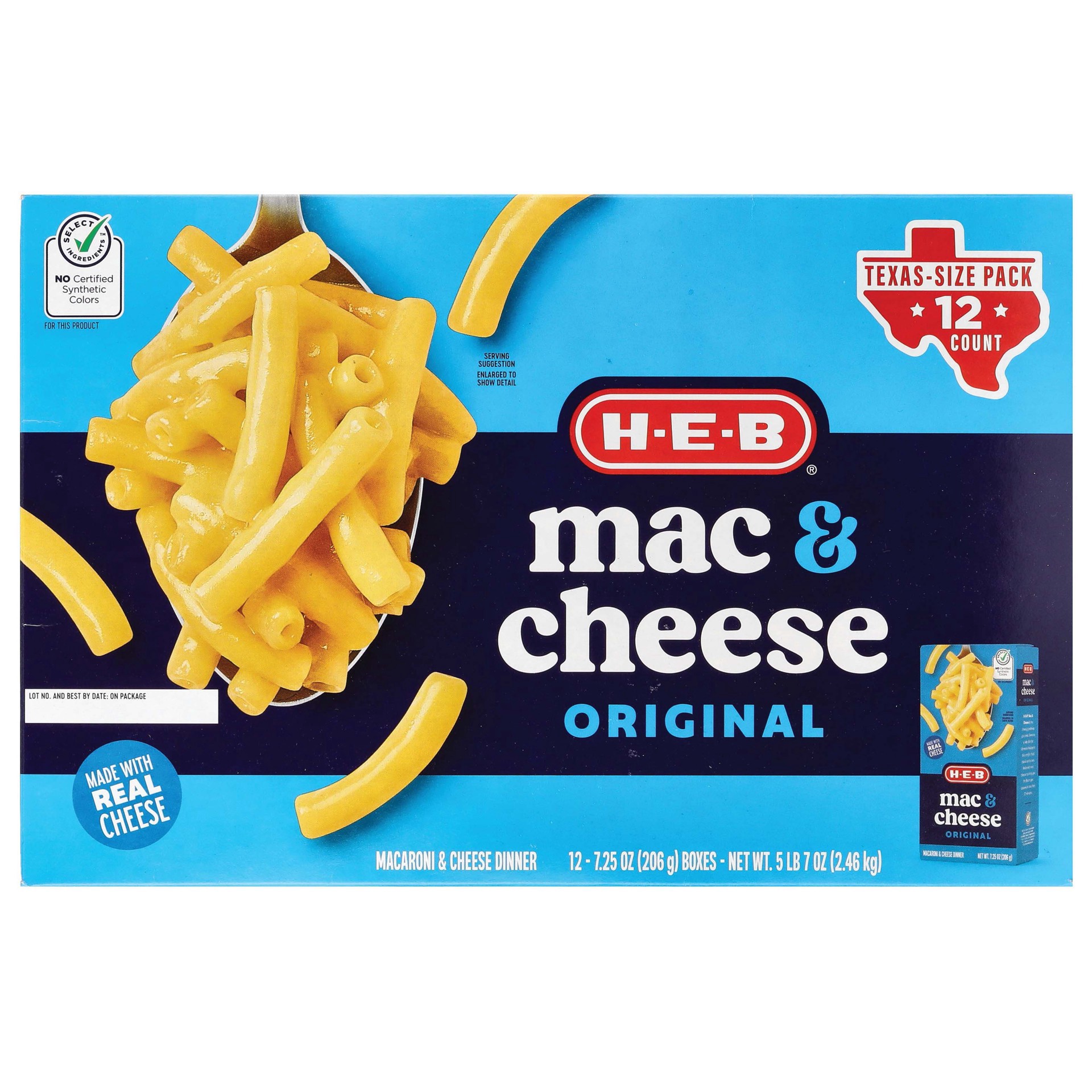 slide 1 of 1, H-E-B Original Mac & Cheese - Texas-Size Pack, 12 ct