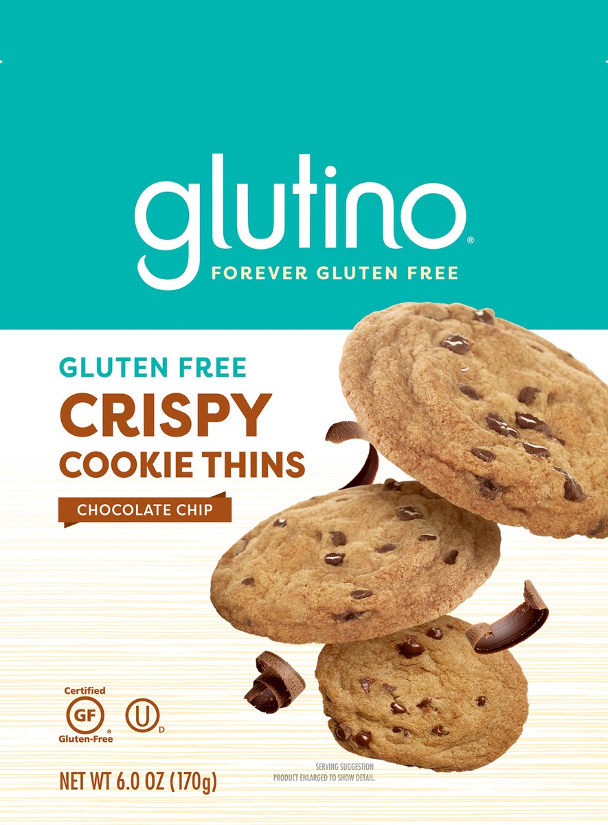 slide 6 of 6, Glutino Gluten Free Crispy Chocolate Chip Cookie Thins 6 oz, 6 oz