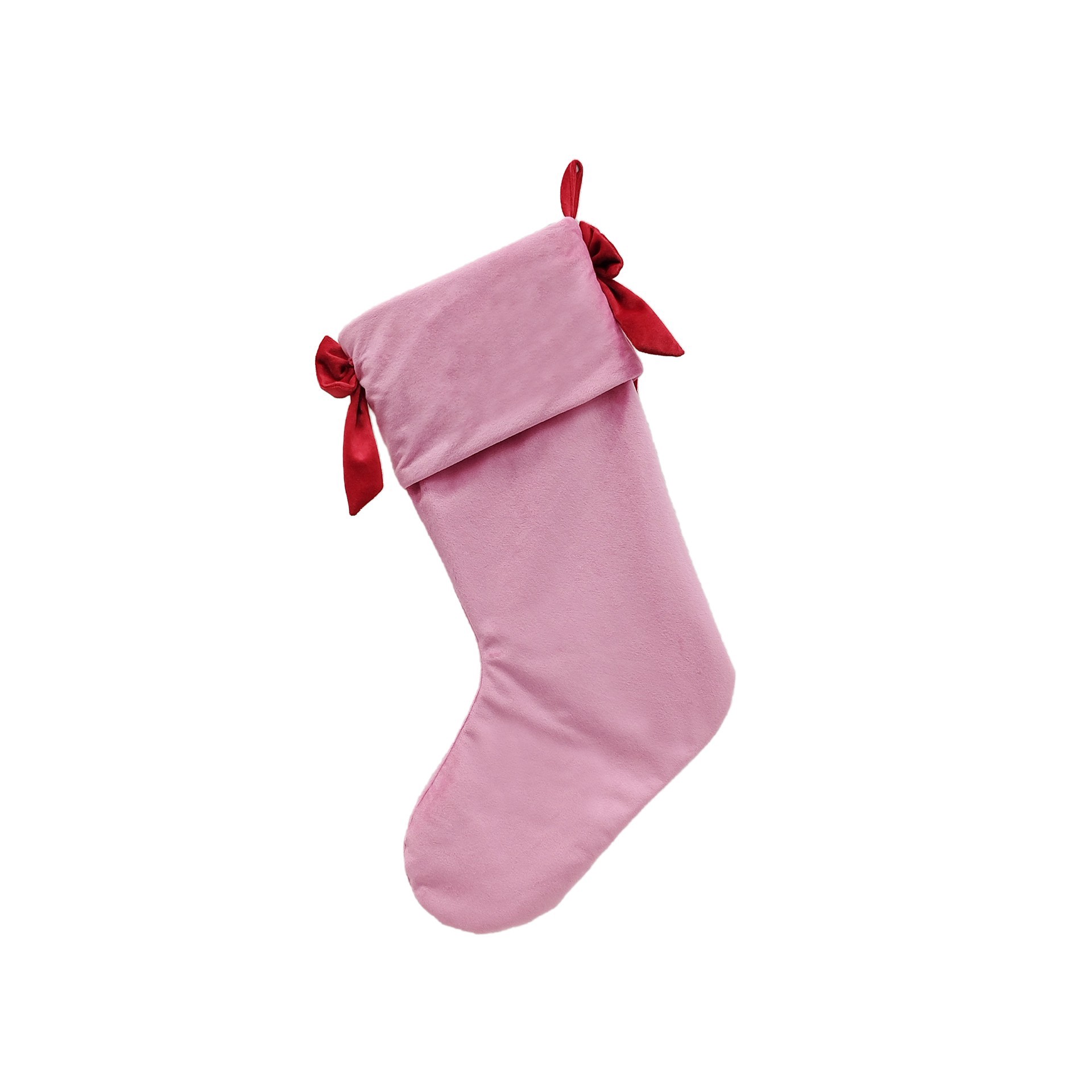 slide 2 of 2, 20" Pink With Red Bows Stocking By Ashland, 20 in